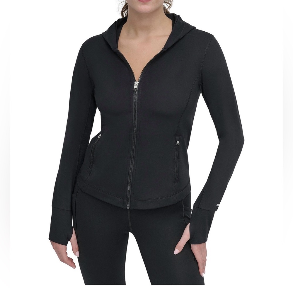 DKNY Sport Elegant Black Women's Zip-Up Hoodie. NWT